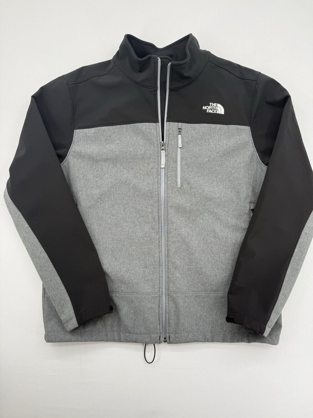 The North Face WindWall Soft Shell Jacket Men's Gray Black Full Zip Coat Size XL